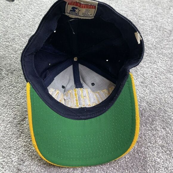 Michigan Wolverines Starter Hat Men’s 7 1/4 Blue Embroidered Logo Fitted - Picture 9 of 12